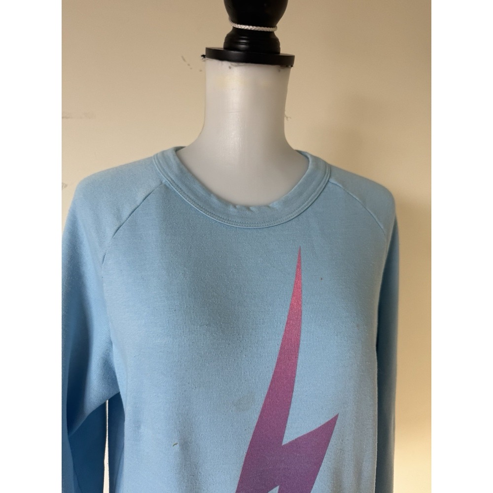 Aviator Nation‎ Lightning Bolt Sweatshirt Crewneck Long Sleeve Size XS Blue - Picture 6 of 13
